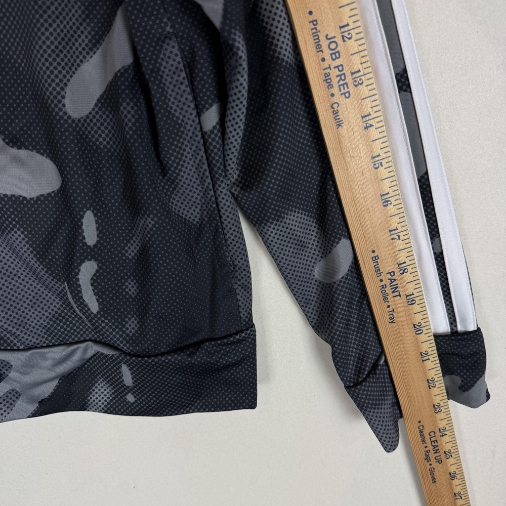 Adidas Jacket Kids 14/16 Black Camo Track Full Zip 3 Stripe Athletic Training - Picture 9 of 11